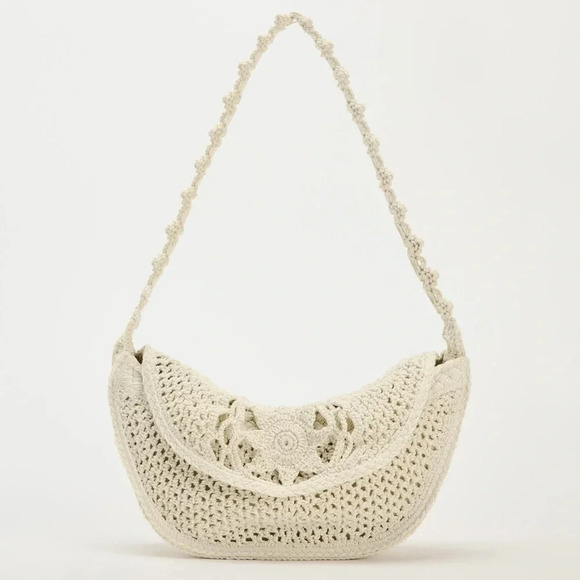 ZARA MACRAME SHOULDER BAG - Picture 1 of 8